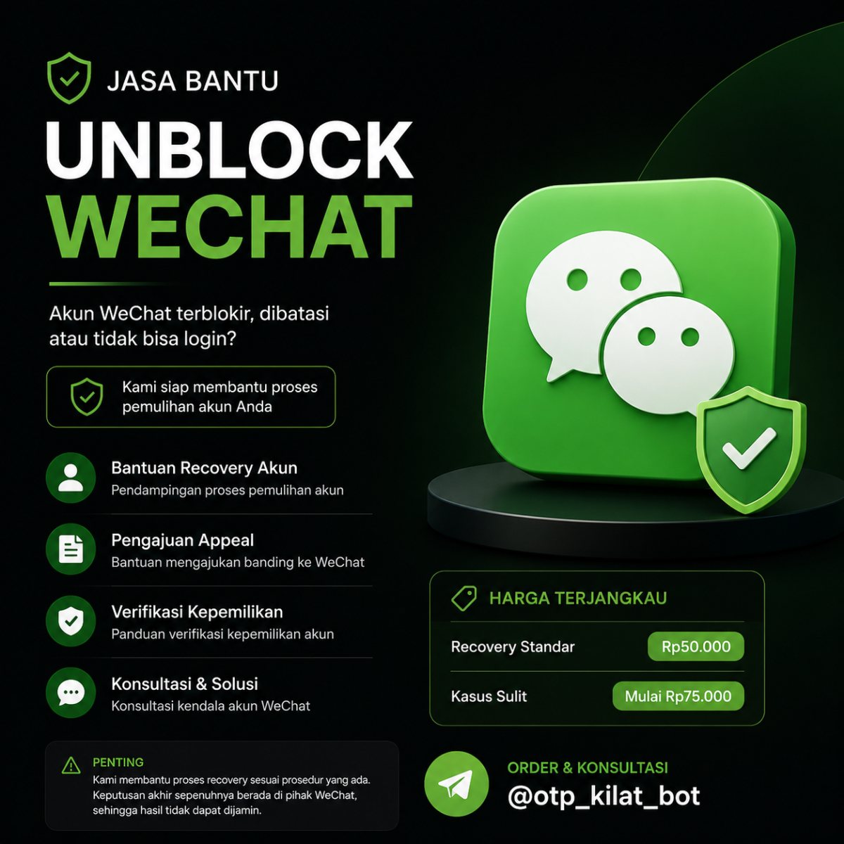 🔓 JASA BANTU RECOVERY & UNBLOCK WECHAT